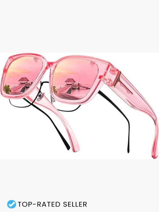 Polarized Fit Over Sunglasses Square Oversized UV Protection for Women Men main image 5